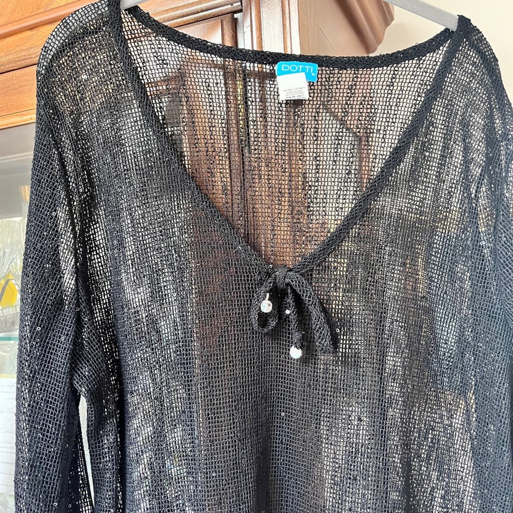 Dotti Black Lace Swim Coverup - Picture 1 of 10